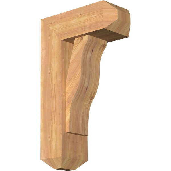 Ekena Millwork Funston Craftsman Smooth Bracket w/ Offset Brace, Western Red Cedar, 7 1/2"W x 18"D x 30"H BKT0806X18X30FST04SWR - main
